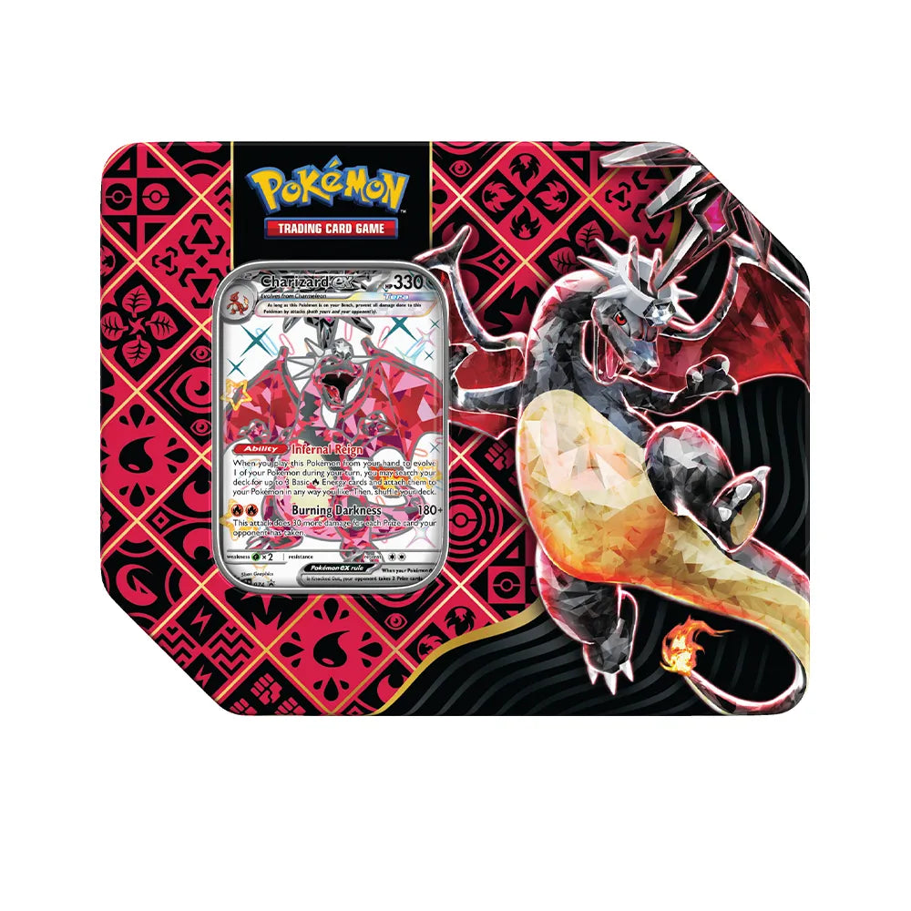 Paldean Fates 5-Booster Tin - Great Tusk/Iron Treads/Charizard