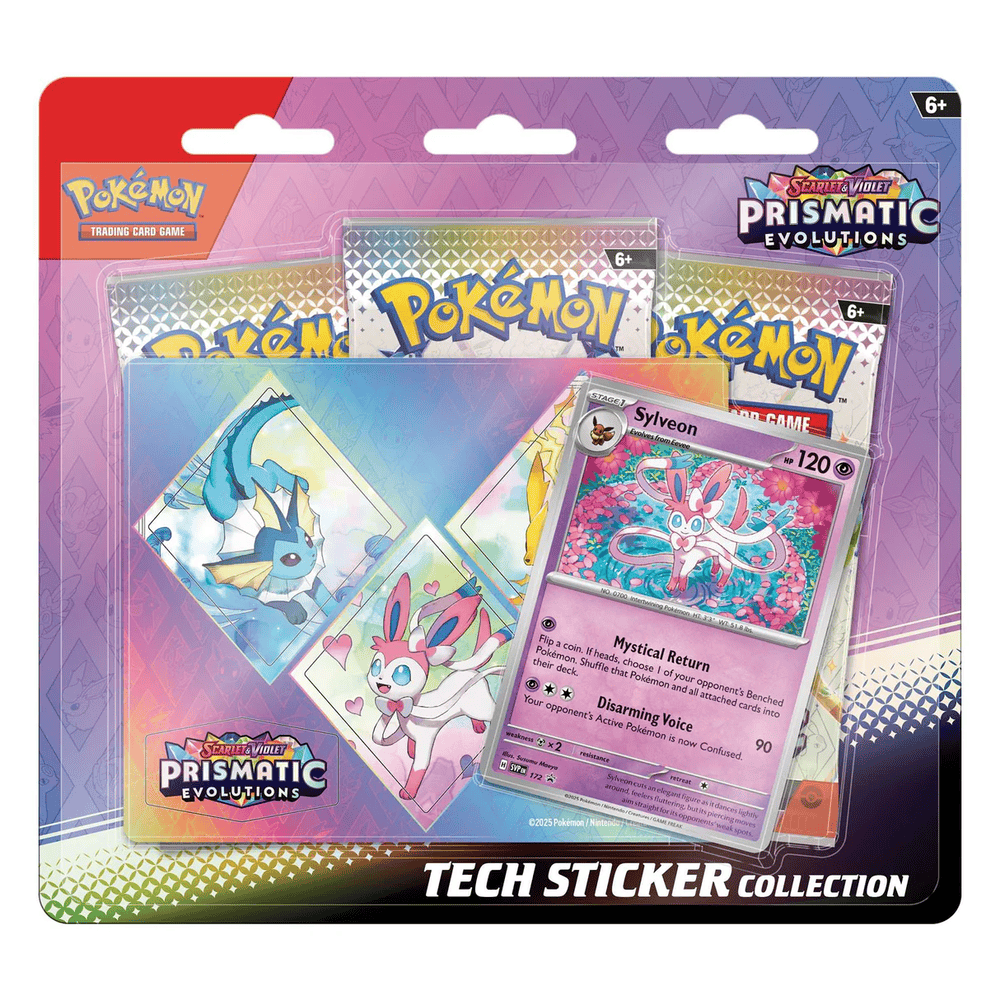 Prismatic Evolutions Tech Sticker Collection Assorted Display
